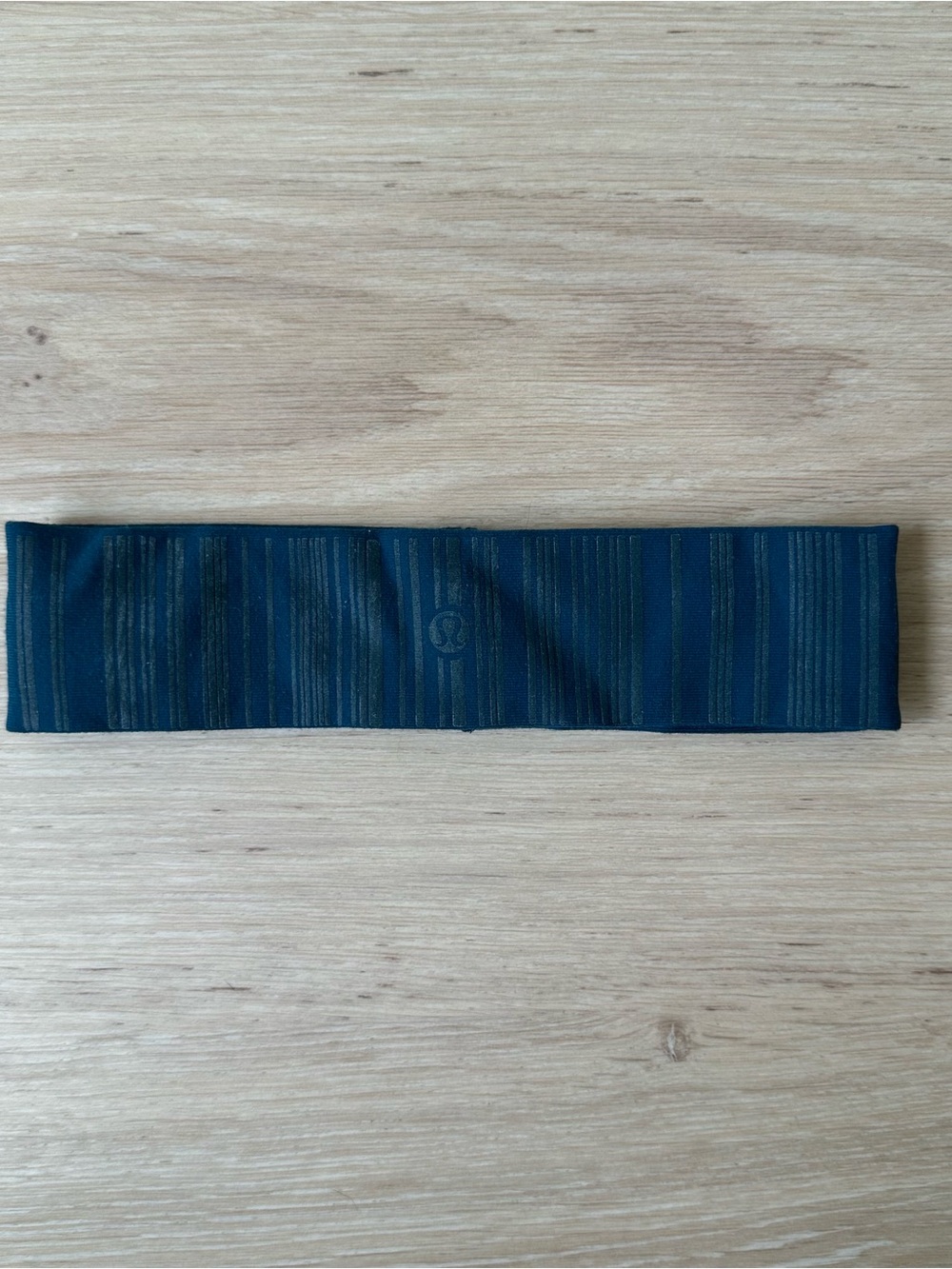 lululemon Dark Teal/Grey Striped Headband